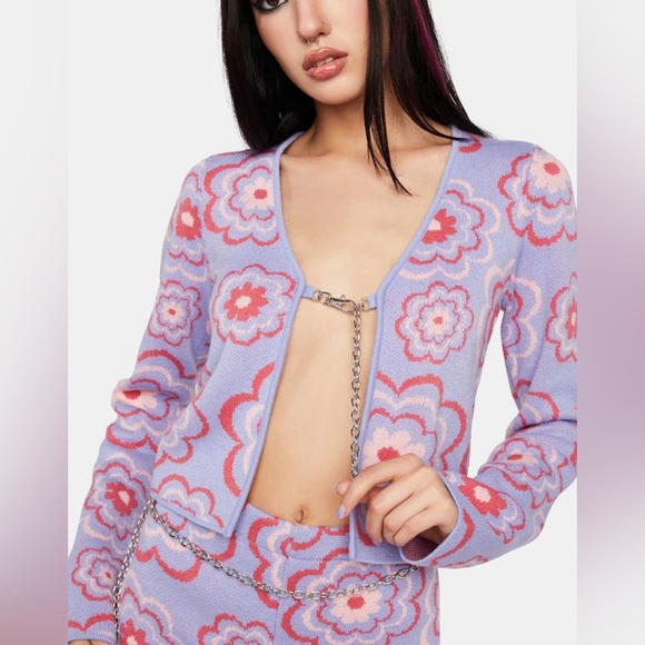 The Ragged Priest relaxed cardigan in mix retro floral - Picture 1 of 7